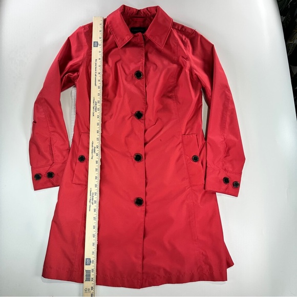 Lands End trench coat coral lightweight button front XS - Picture 10 of 12